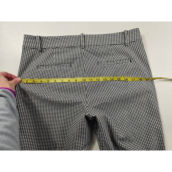 Loft size 8 gingham black white business career casual pants EUC straight leg - Picture 7 of 8